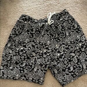 Black Paisley Men's Shorts